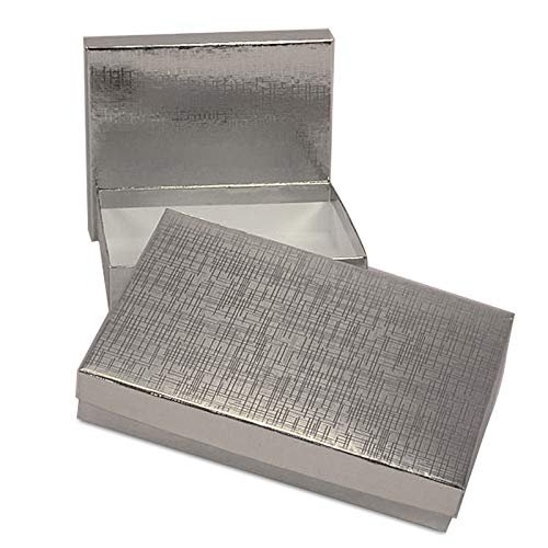 24ea - 4-1/4 X 3 X 1-3/8 Silver 1/4 Lb Linen 2pcs Candy B