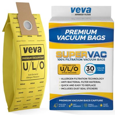 30 Pack Type O 53294 Premium Vacuum Bags, Compatible with Kenmore Upright Vacuum Cleaners Style U, L, O, 5068, 50688, 50690, 50105