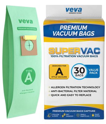 30 Pack Type A Vacuum Bags for Hoover 4010001A, Premium Vacuum Bags for Upright Vacuum Cleaner