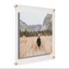 COOL MODERN FRAMES 16x20" Clear Double Panel Floating Acrylic Picture Frame Display with Gold Hardware for Displaying Art and Photos on Wall view 1