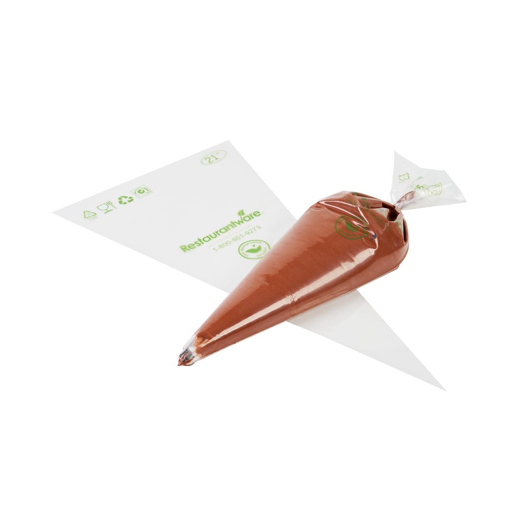 Restaurantware Pastry Tek 21 x 10.2 Inch Piping Bags 100 Disposable Pastry Bags - Sturdy No Slip Clear Plastic Baking Bags To Decorate Cakes For Parties Or Bakeries