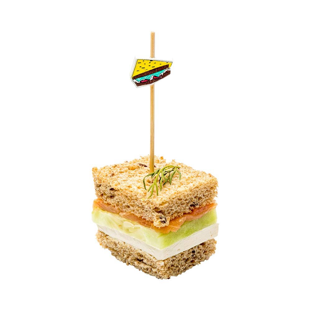 Restaurantware 3.9 x 0.7 Inch Party Toothpicks 1000 Disposable Cocktail Skewers - Wooden Sandwich Decoration Sharp Tips Yellow Bamboo Decorative Cocktail Picks Durable Versatile