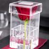 Restaurantware Clear Tek 3.2 x 3.2 x 5.9 Inch Acrylic Flower Holder 1 Square Flower Box Water Holder - 1 Hole With Lid Clear Acrylic Flower Box Centerpiece For Party Use As Gift Box view 3