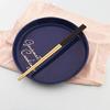 5 Pairs Fashionable and exquisite Korean stainless steel chopsticks 8 colors (Black+Gold) view 1