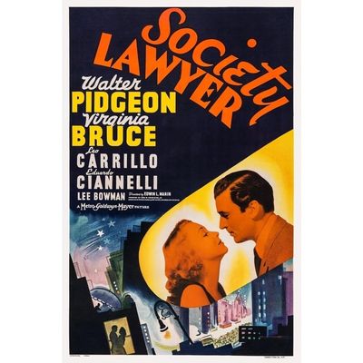 Posterazzi Society Lawyer Us Art From Left: Virginia Bruce Walter Pidgeon 1939 Movie Masterprint Poster Print, (11 x 17)