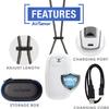 AirTamer A315W Advanced Rechargeable and Portable Air Negative Ion Generator | Proven Performance, White with Black Leather Travel Case view 2