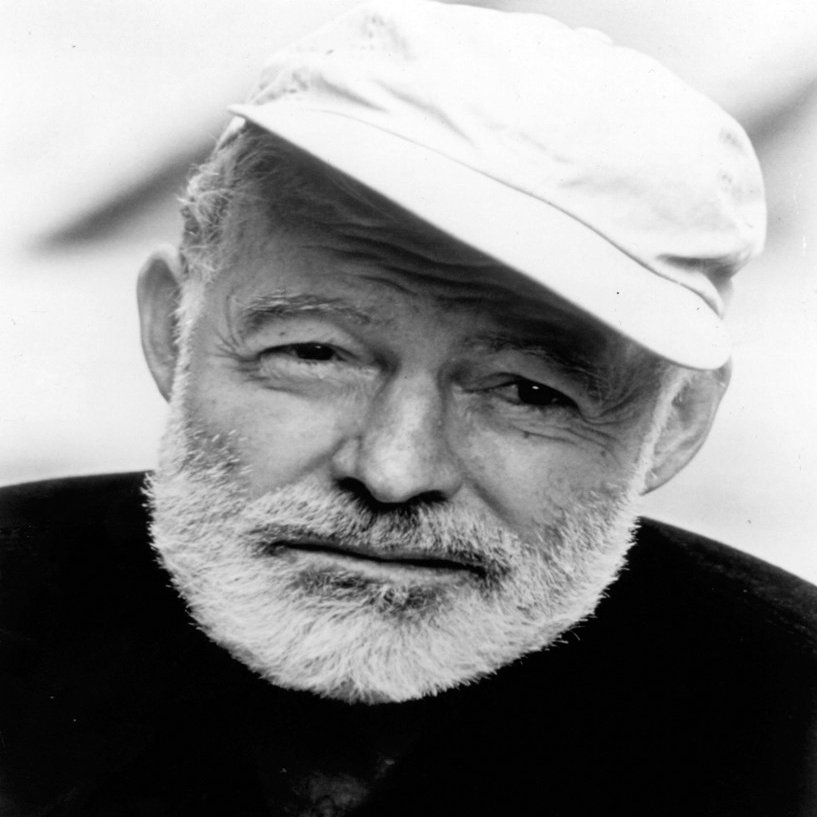 Posterazzi Ernest Hemingway wearing a baseball cap Photo Poster Print, (24 x 30)