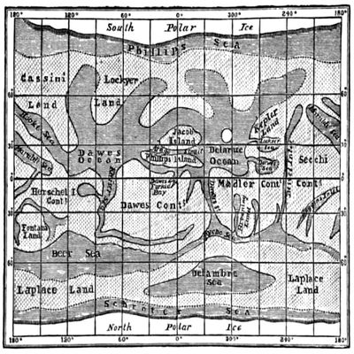 Posterazzi Richard Proctor Mars Map 1860s Poster Print by Science Source, (24 x 18), Varies
