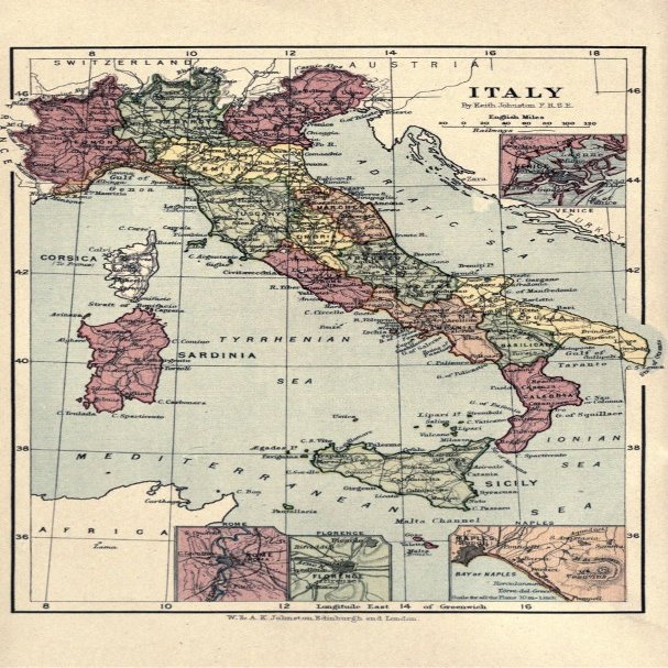Posterazzi Pilgrimage 1899 Italy Sicily Sardinia Corsica Poster Print by Map, (18 x 24), Varies