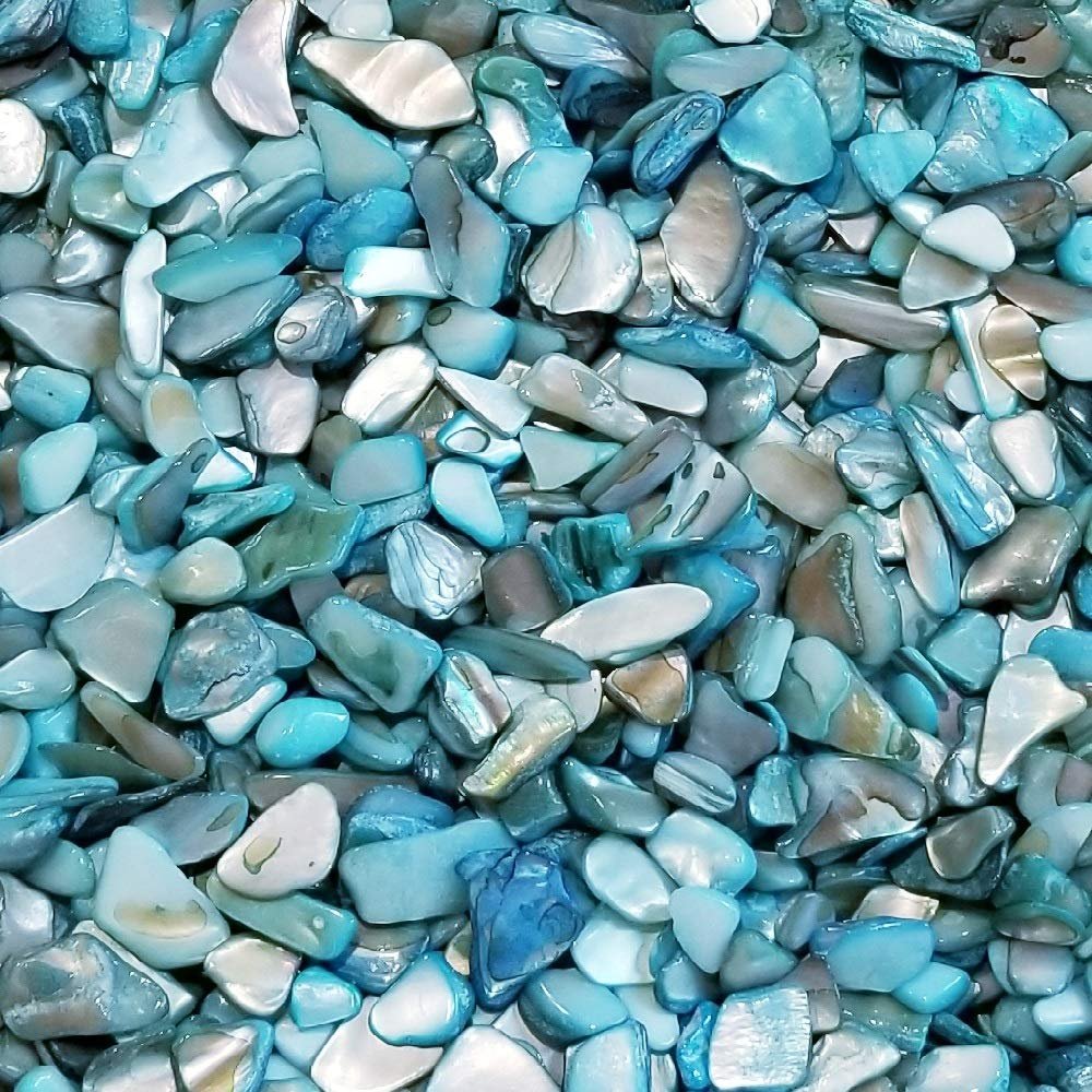 BeachWalk Small Natural Crushed Shells - for Weddings, Vase Filler, Home Dcor, and Crafts (48 oz (3 lb), Blue Pearl)