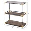 Acme Heleris Glass Top Console Table with Wooden Shelf in Black and Gold view 3