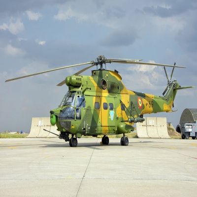 Posterazzi Romanian Force IAR-330 Helicopter at Konya Air Base Turkey. Poster Print by Giovanni Colla/Stocktrek Images, (34 x 21), Varies