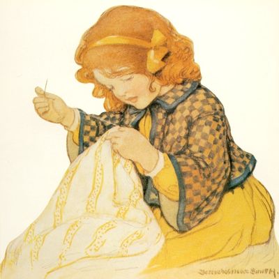 Good Housekeeping Mar 1926 Sewing Poster Print by Jessie Willcox Smith (18 x 24)