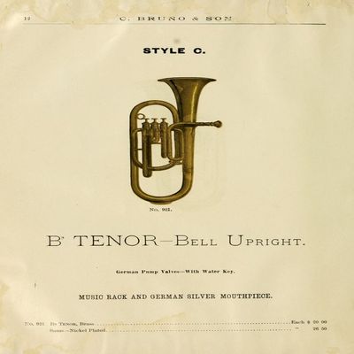 Catalogue C Bruno & Son c1890 B-flat Tenor Cornet Poster Print by Unknown (18 x 24)