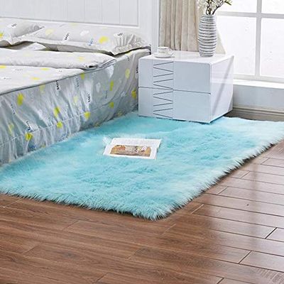 28x71in Luxury Faux Fur Area Rug Shaggy Sheepskin Fluffy Throw Carpet Art Rugs Bedroom Living Room Dorm Decor