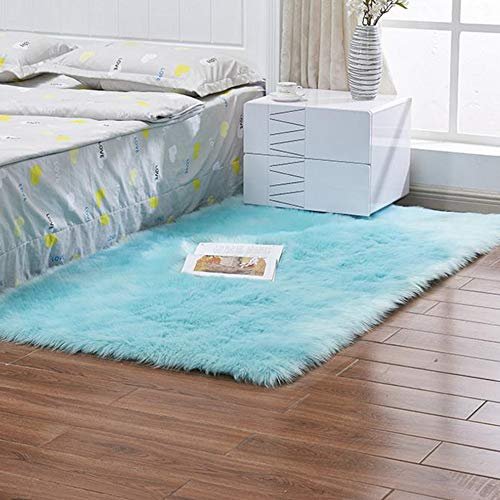 28x71in Luxury Faux Fur Area Rug Shaggy Sheepskin Fluffy Throw Carpet Art Rugs Bedroom Living Room Dorm Decor
