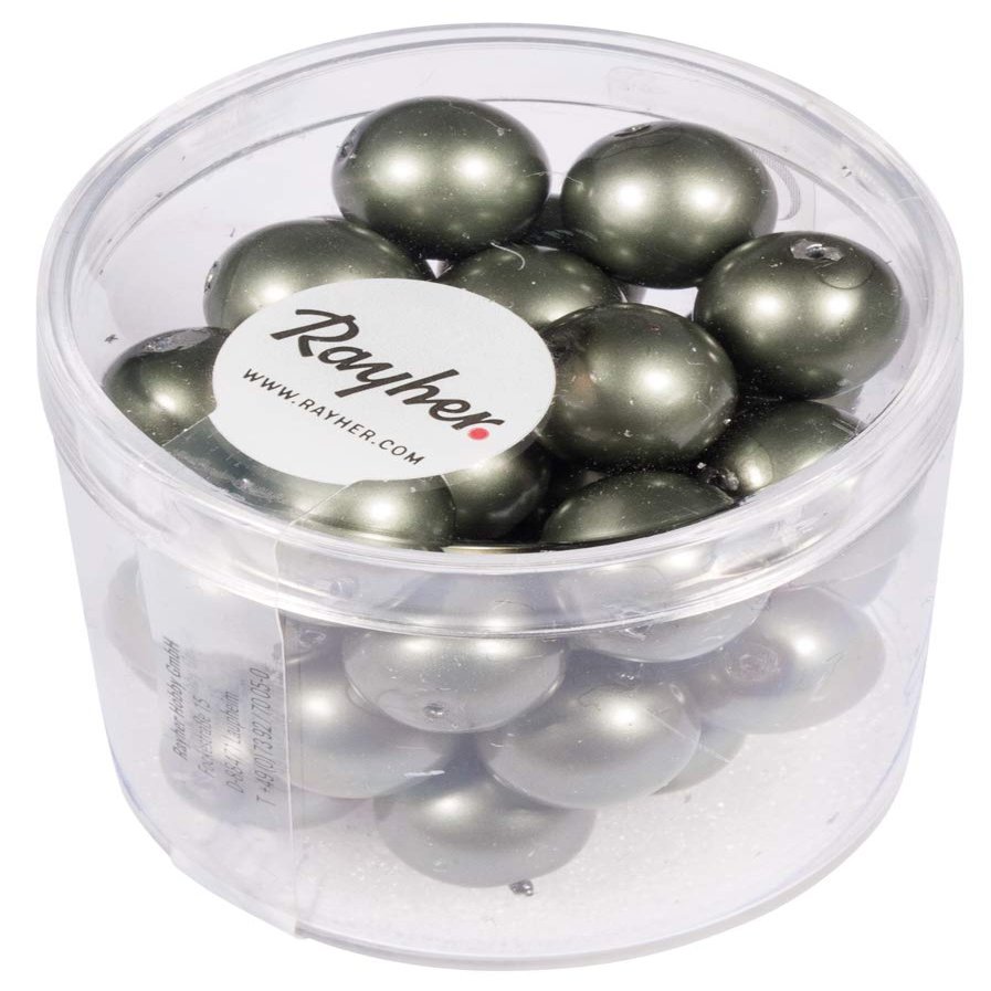 Rayher Renaissance Glass Wax Beads 14450458, Matt, 12 mm Diameter