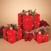 GIL S/3 Electric Holiday Sisal Gif Christmas 10InL x 10InW x 9InH Red view 2