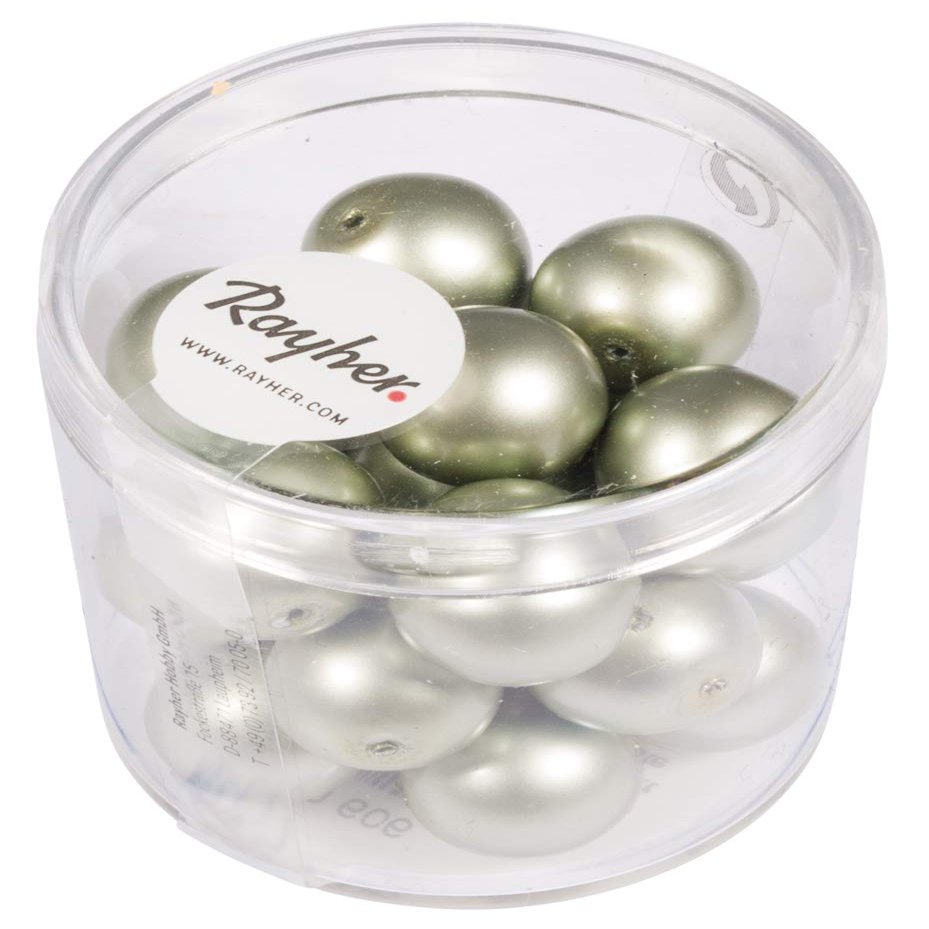 Rayher Renaissance Glass Wax Beads 14450606, Matt, 12 mm Diameter