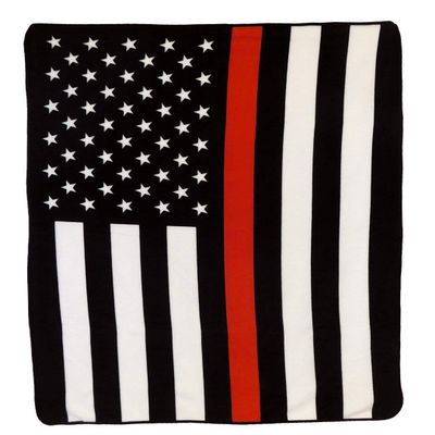AES Wholesale (2) USA Thin Red Line 50x60 Polar Fleece Blanket Throw Plush
