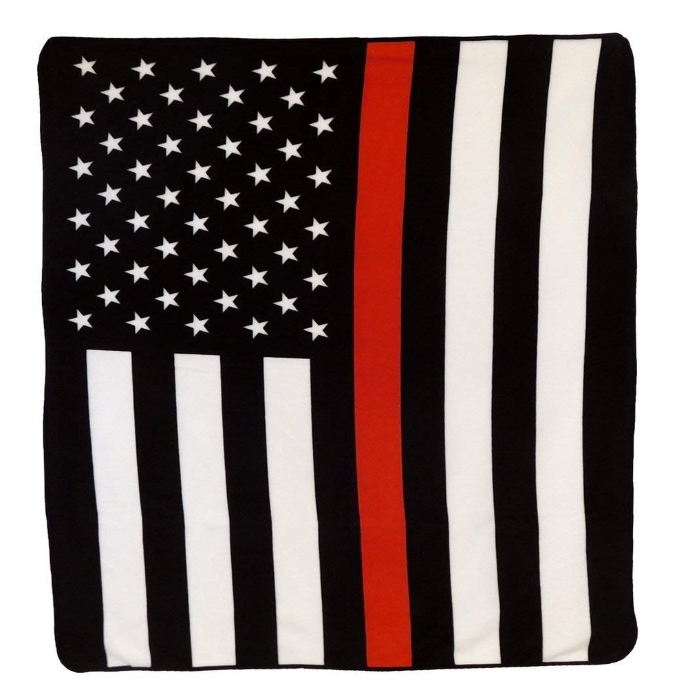 AES Wholesale (2) USA Thin Red Line 50x60 Polar Fleece Blanket Throw Plush