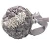 Abbie Home Quinceanera Silver Brooch Bouquet - Bride Wedding Bouquets Bridesmaids Satin Rose Flower with Sparkle Rhinestone Crystal Decoration (Grey) view 3