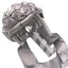 Abbie Home Quinceanera Silver Brooch Bouquet - Bride Wedding Bouquets Bridesmaids Satin Rose Flower with Sparkle Rhinestone Crystal Decoration (Grey) view 4