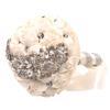 Abbie Home Quinceanera Silver Brooch Bouquet - Bride Wedding Bouquets Bridesmaids Satin Rose Flower with Sparkle Rhinestone Crystal Decoration (Creamy) view 4