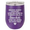 12 oz Double Wall Vacuum Insulated Stainless Steel Stemless Wine Tumbler Glass Coffee Travel Mug With Lid Dance Teach Inspire Dance Teacher (Black) view 1