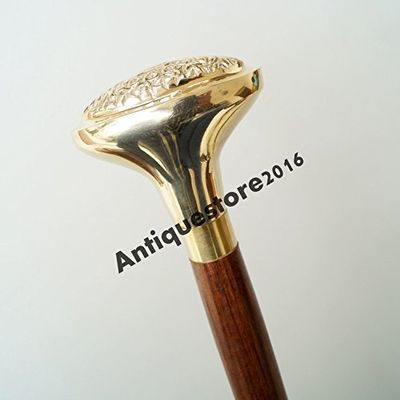 Mahira Nautical Vintage Brass Looking Cane Designer Handle/Walking Stick Antique Fancy Cane Long Gift B
