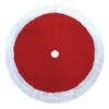 48" Fuzzy Thick Plush Red Christmas Tree Skirt with White Trim view 2