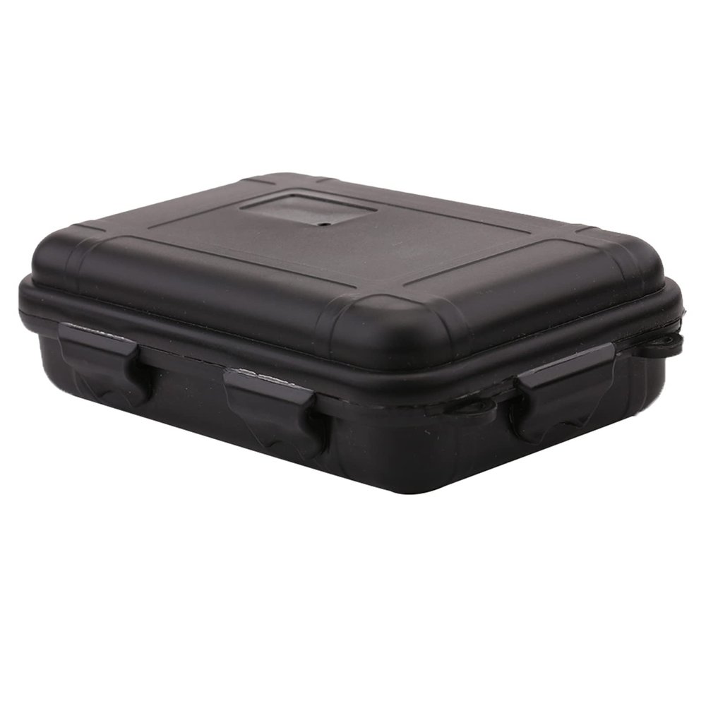 FILFEEL Outdoor Plastic Shockproof Box Airtight Survival Case Container Storage Carry Box Small (L-Black)