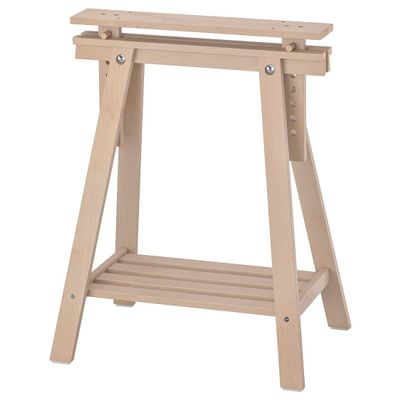 IKEA Finnvard Trestle with Shelf Birch 303.457.17 Size 27 1/2x28/36 5/8 "