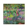 INVIN ART Framed Canvas Giclee Print Art The Iris Garden at Giverny,1899-1900 by Claude Monet Wall Art Living Room Home Office Decorations(Wood Color Slim Frame,24"x24") view 1