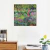 INVIN ART Framed Canvas Giclee Print Art The Iris Garden at Giverny,1899-1900 by Claude Monet Wall Art Living Room Home Office Decorations(Wood Color Slim Frame,24"x24") view 2