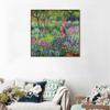 INVIN ART Framed Canvas Giclee Print Art The Iris Garden at Giverny,1899-1900 by Claude Monet Wall Art Living Room Home Office Decorations(Wood Color Slim Frame,24"x24") view 3