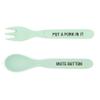 About Face Designs Fork/Spoon Set 5.25" x 1" Mint Green view 1