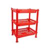 Amazing Plastic Red Rack 3 Piece Foldable Multipurpose Storage Self with Layers/Storage Household Stand by Sejal Ayurveda view 1