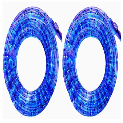 persik 18ft Rope Lights Outdoor Indoor, 110V Flexible Daylight White Bright Lighting Cuttable Connectable, Cool Clear Flat Strip Light 6000K for Outside Deck Patio Camping Decor (Blue, 2)