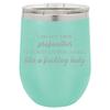 12 oz Double Wall Vacuum Insulated Stainless Steel Stemless Wine Tumbler Glass Coffee Travel Mug With Lid I Do Not Spew Profanities Funny Woman (Teal) view 1