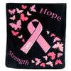 MWS Wholesale (6) Pink Ribbon Breast Cancer 50x60 Polar Fleece Blanket Throw Plush view 1