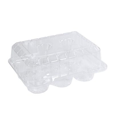 DFI Detroit Forming LBH6656 Clear Hinged Plastic Container for 6 Cupcakes/Muffins - Pack of 10