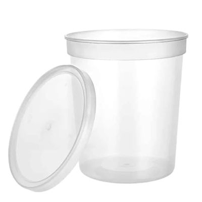 32oz Plastic Deli Food Storage Containers with Lids 250 Count - Round Containers Perfect for Food Storage, Portion Control, Meal Prep, Organization, Liquids, Travel, Home, School (32 Ounces)