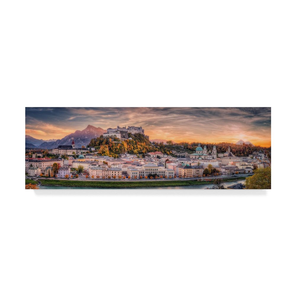 Trademark Fine Art Salzburg in Fall Colors by Stefan Mitterwallner, 10x32-Inch, 10x32