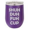 12 oz Double Wall Vacuum Insulated Stainless Steel Marble Stemless Wine Tumbler Glass Coffee Travel Mug With Lid Wake Duh Fuh Cup (Black White Marble) view 1