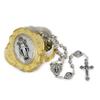Catholic Rosary Beads with Metal Keepsake Gift Box Set (Miraculous Medal Gold Tone) view 1