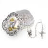 Catholic Rosary Beads with Metal Keepsake Gift Box Set (Fatima Blue) view 1