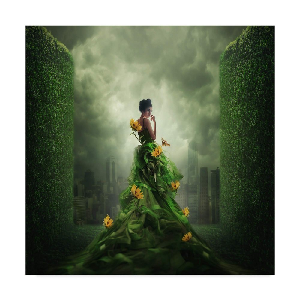 Trademark Fine Art Go Green Woman by Hardibudi, 18x18-Inch, 18x18
