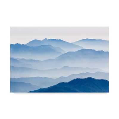 Trademark Fine Art Misty Blue Mountains by Gwangseop Eom, 16x24-Inch,