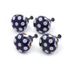 Polmedia Polish Pottery Set of 4 Drawer Pull Knobs 1-1/2 inch - Mosquito Pattern Handmade in Boleslawiec Poland by Ceramika Artystyczna + Certificate of Authenticity view 1